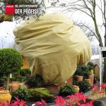 Winterschutzhaube PRO XXXXL Ø250cmx350cm (ØxH) 2 Reißverschlüsse, 2 Zugseile, beige 70g/m² – Bild 3