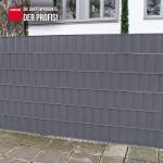 Sichtschutzstreifen PVC Zaunblende 0,19x35 m Basic 450 gr/m² inkl. 25 Klemmschienen Farbe steingrau (RAL 7030) – Bild 3