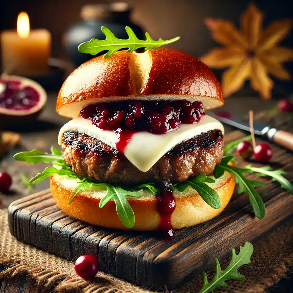 Burger mit Preiselbeeren