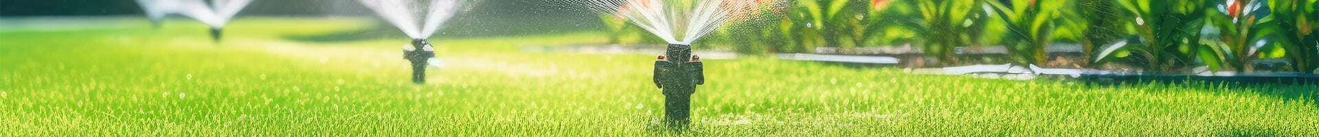 Rasen mit Sprenklern, Kopfbild