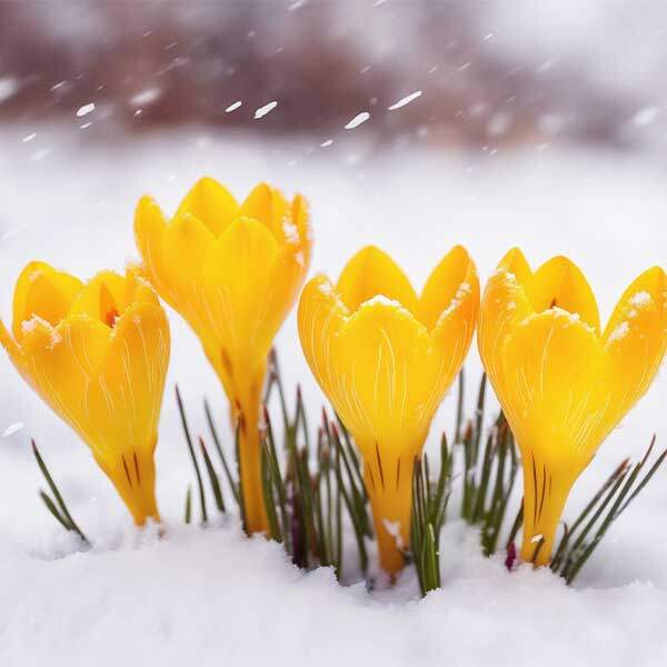 Blumen im Schnee